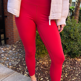 Ciara Contrast Binding Legging - Cherry
