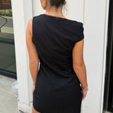 Monisha Asymmetrical Mini Dress - Black