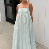 Gigi Striped Maxi Dress - Cream/Matcha