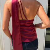 Night Out Scarf Top - Maroon