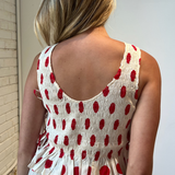 Maeve Polka Dot Shirt - Cream/Red
