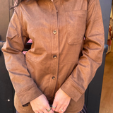 Brenda Faux Suede Jacket - Chestnut Brown