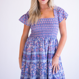 Lil Fall Smocked Maxi Dress - Purple Mix