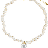 Agape Natural Pearl Heart Choker