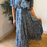 Bea Belted Maxi Dress - Deep Blue