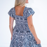 Lil Smocked Mini Dress - Blossom Navy