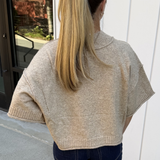 Baylor Marled Short Sleeve Sweater - Mocha Mousse
