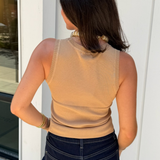 Caroline Scoopneck Knit Tank - Camel