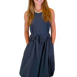 Pia Bubble Hem Midi Dress - Deep Navy