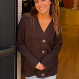 Miller Oversized Cozy Cardigan - Coffee Bean