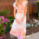 Maisie Belted Floral Maxi Dress - Pink Floral