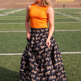 Britt Fall Smocked Maxi Skirt - Tigers Black