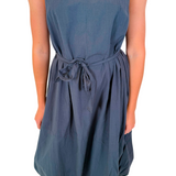 Pia Bubble Hem Midi Dress - Deep Navy