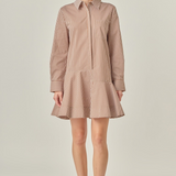 Anna Stripe Mini Dress - Brown