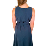Pia Bubble Hem Midi Dress - Deep Navy