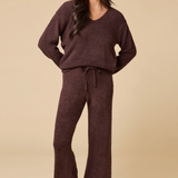 Marshmallow Lounge V-Neck Set - Espresso