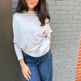 Kala Asymmetrical Super Soft Sweater - Light Grey