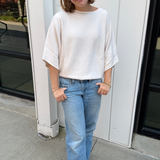 Mia Crewneck Batwing Sweater - Classic Ivory