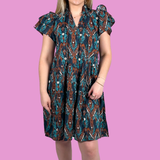 Nadia Tiered Mini Dress - Wedgwood