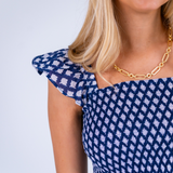 Charlie Mini Dress - Mini Lotus Navy