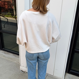 Mia Crewneck Batwing Sweater - Classic Ivory