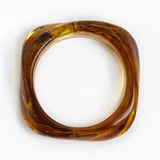 Marble Bangle Bracelet - Brown