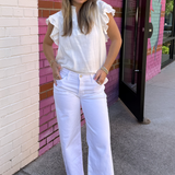 Dana Lower Rise White Jean - Optic White