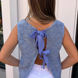 Martino Knit Open Back Tank - Pacifico