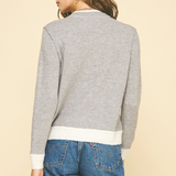 Cloe Contrast Hem Sweater - Heather Grey