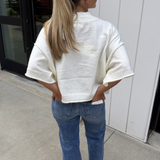 Baylor Marled Short Sleeve Sweater - Off White