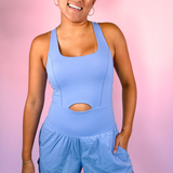 Runner Cutout Romper - Blue Hyacinth