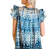 Dawson Printed Mini Dress - Dusty Navy