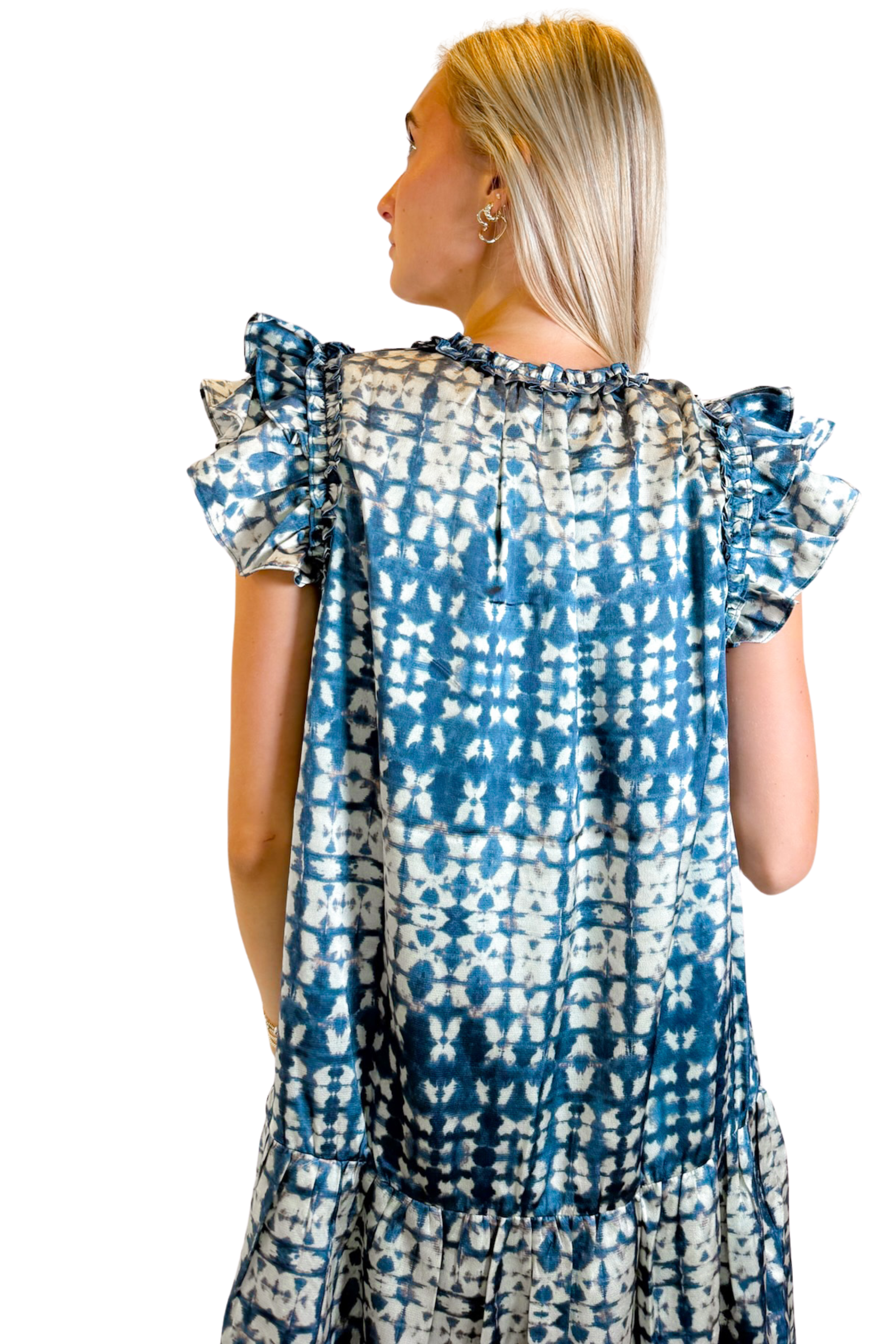 Dawson Printed Mini Dress - Dusty Navy