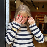 Lucy Boat Neck Striped Sweater - Papyrus
