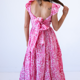 Erin Tie Back Maxi Dress - Oasis Coral