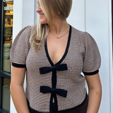 Elaine Bow Cardigan - Sea Salt Multi