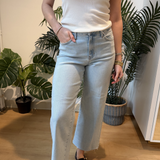 High Rise Palazzo Wide Leg Jean - Light Denim
