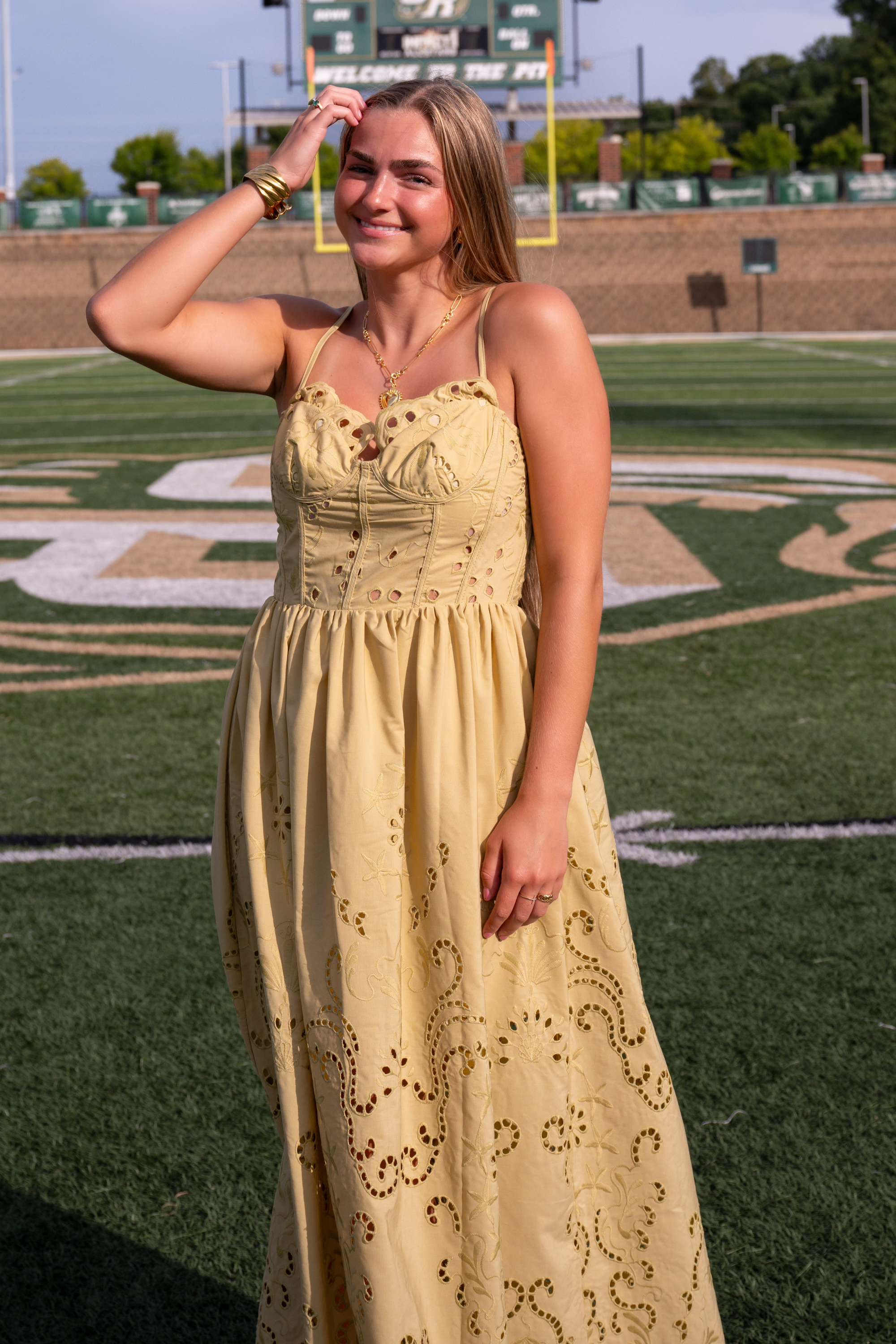 Margot Eyelet Maxi Dress - Olive