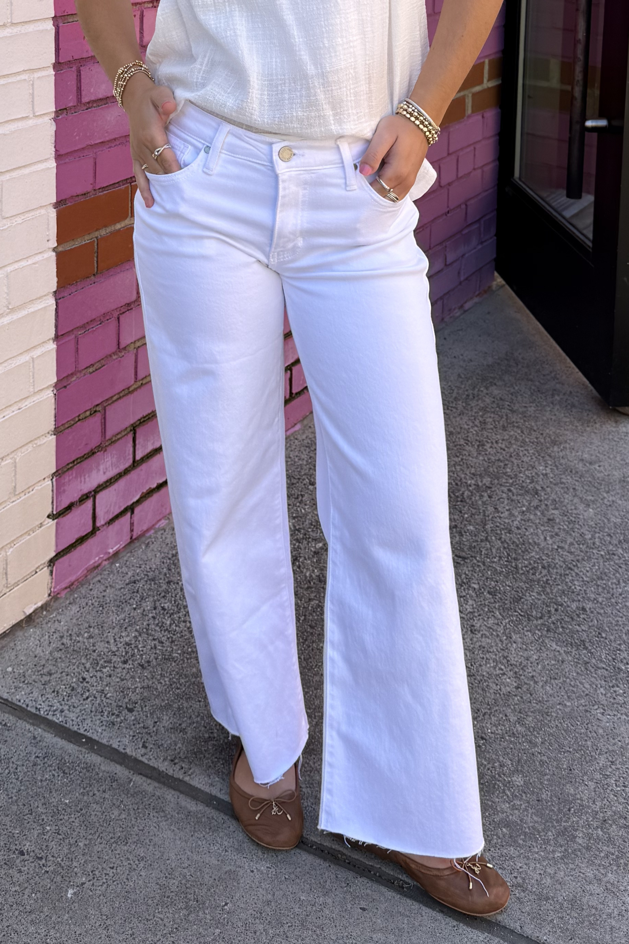 Dana Lower Rise White Jean - Optic White