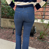 Jess Slim Bootcut w/ Scissor Cut  - Dark Denim