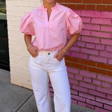 Taylor Short Sleeve Top - Blooming Pink