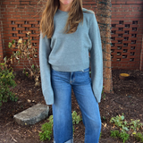 Emma Mock Neck Sweater - Blue Grey