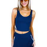 Varsity Skort/Tank Set - Navy/White