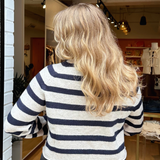 Lucy Boat Neck Striped Sweater - Papyrus