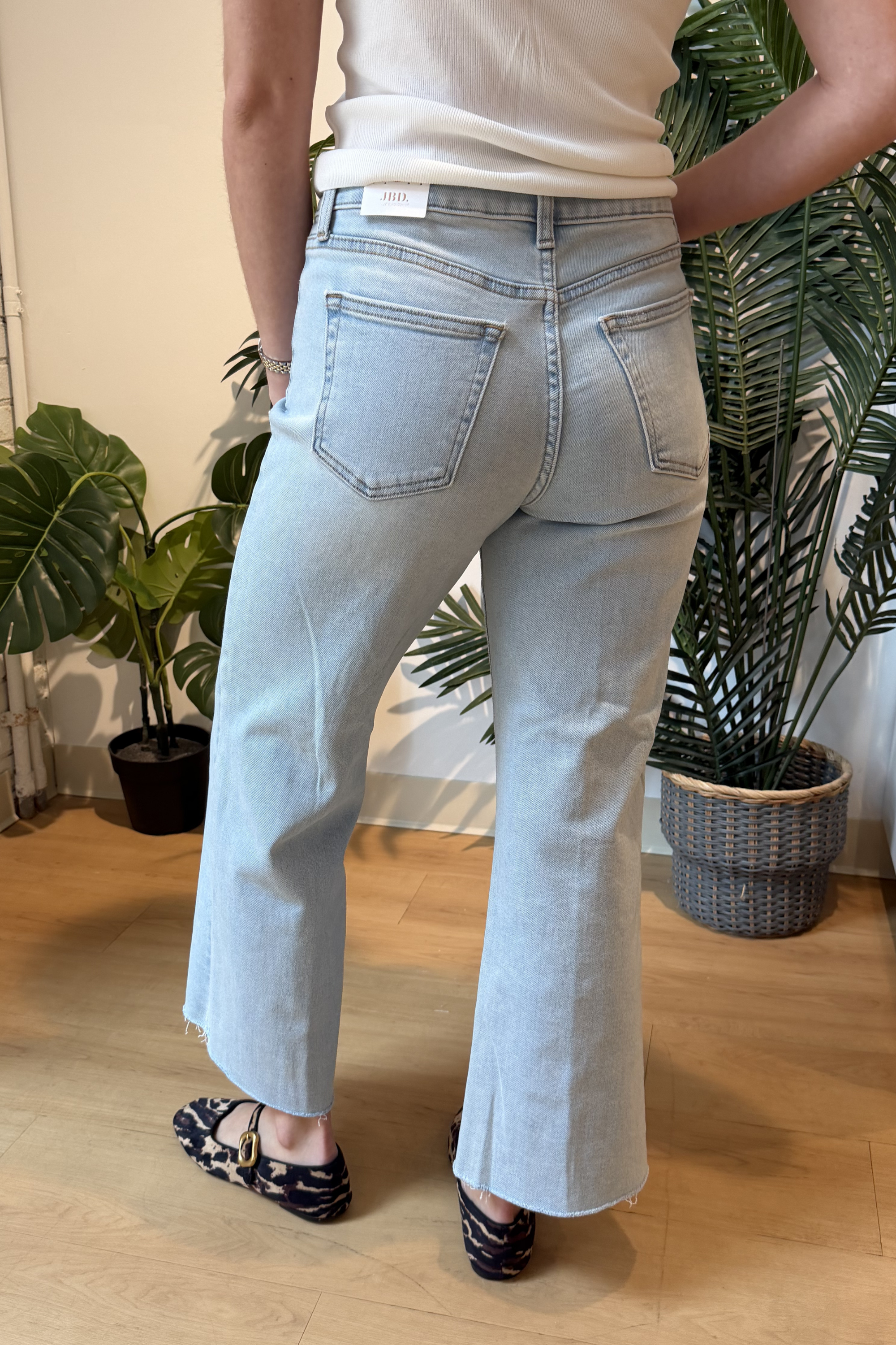High Rise Palazzo Wide Leg Jean - Light Denim