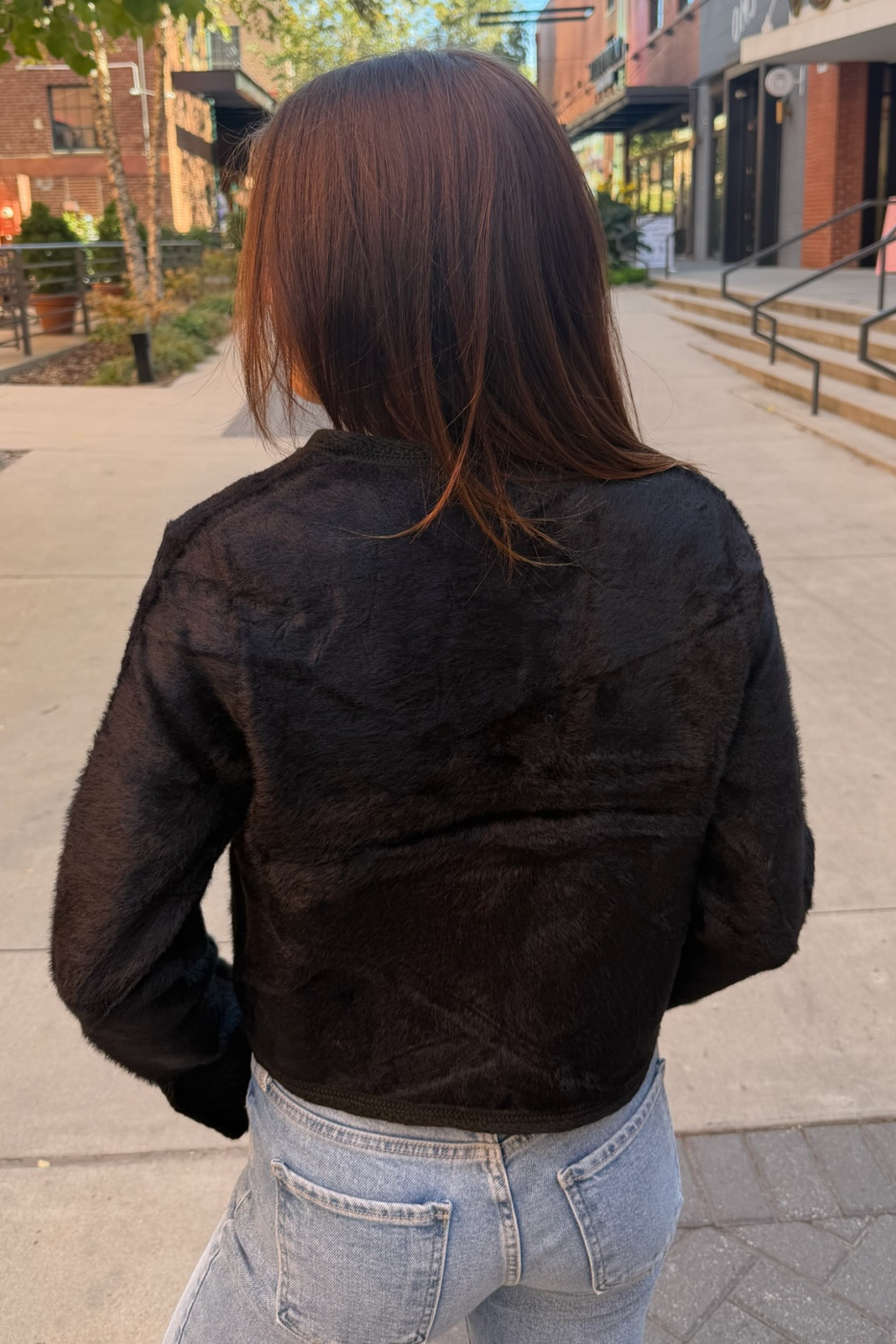 Fifi Fluffy Cardigan Jacket - Black