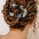 Large Flat Square Clip - Tortoise