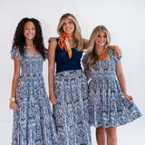 Lil Smocked Maxi Dress - Blossom Navy