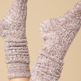Slouchy Socks with Grippers - Heather Espresso