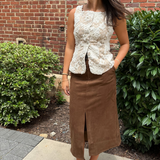 Glaieful Suede Maxi Skirt - Marron Glace